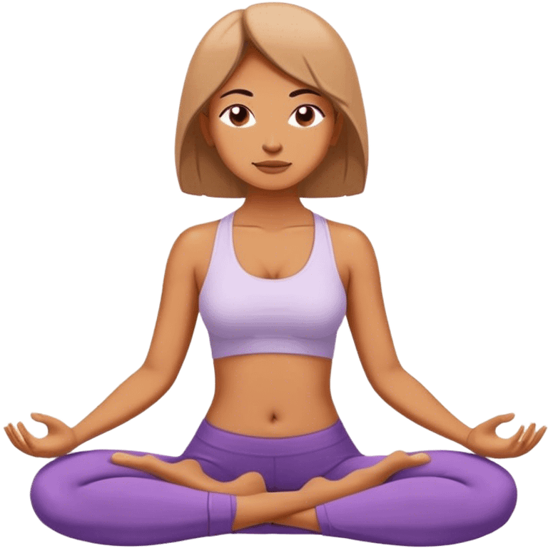 Woman doing yoga meditation emoji