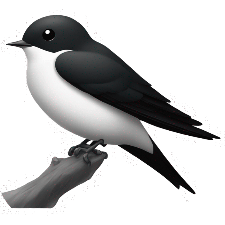 simple logo black and white swallow  emoji