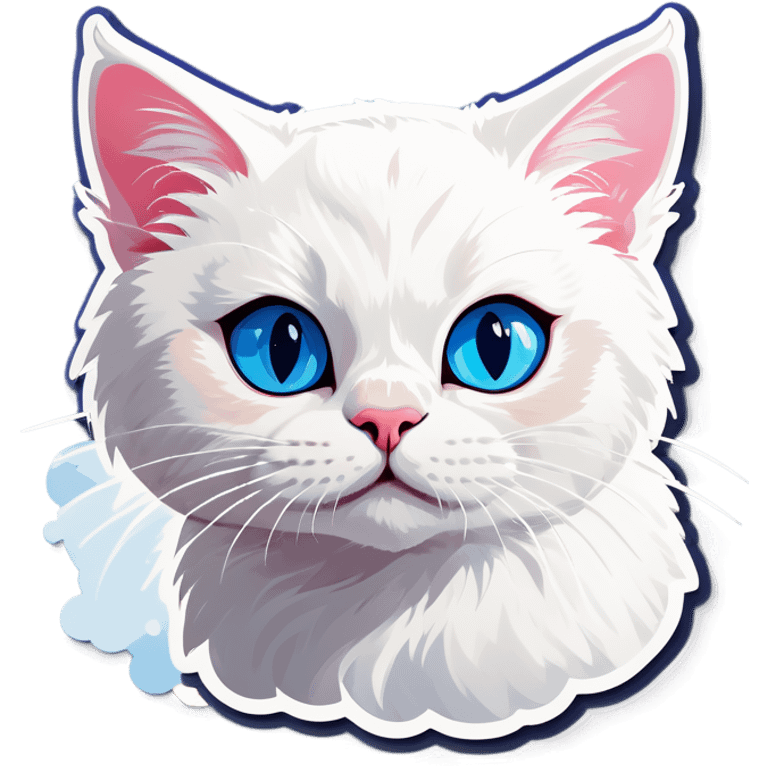 White cat with blue eyes emoji