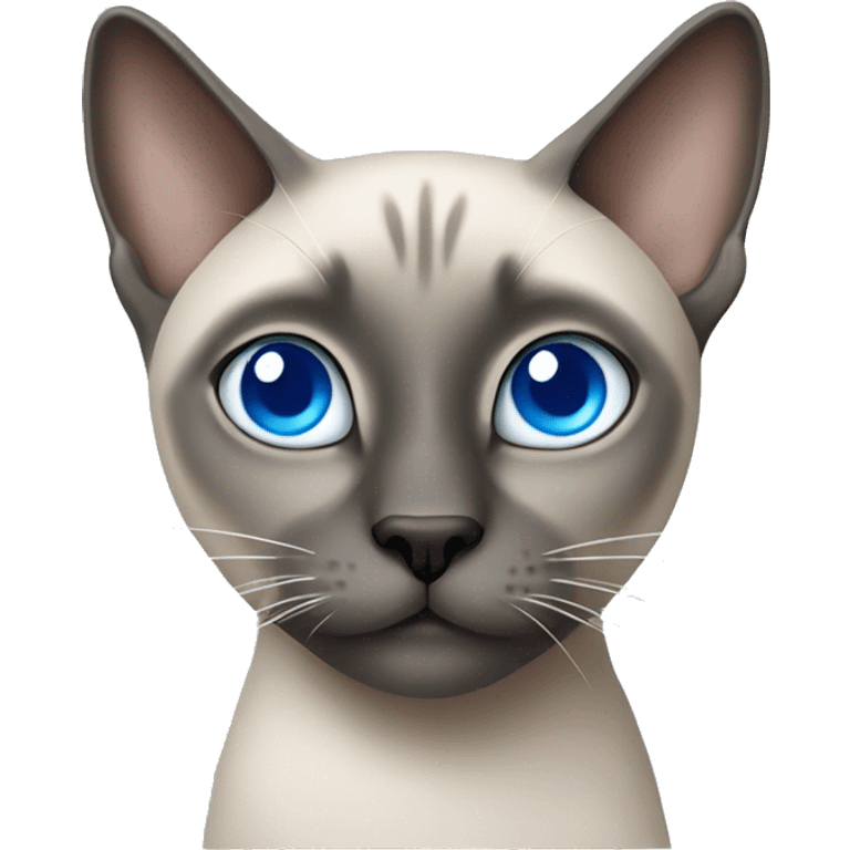 Grey Siamese cat with blue eyes emoji