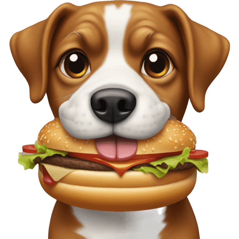 Dog eating hamburguer  emoji