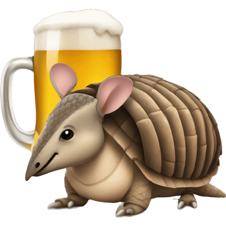 Armadillo with a beer emoji