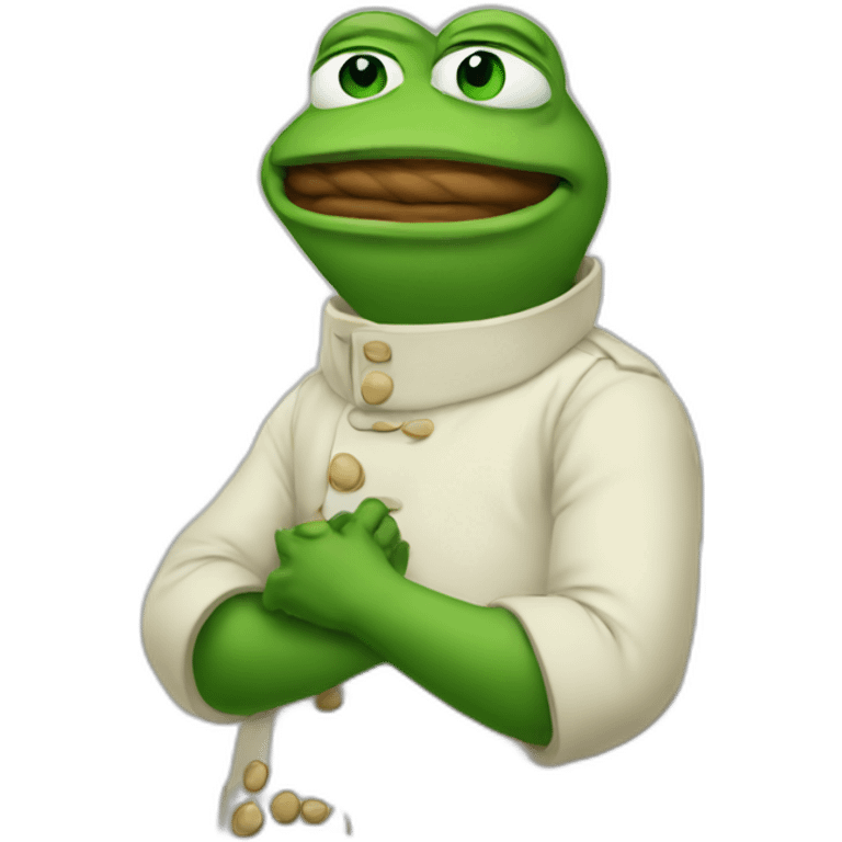 pepe choking making universal choking sign emoji