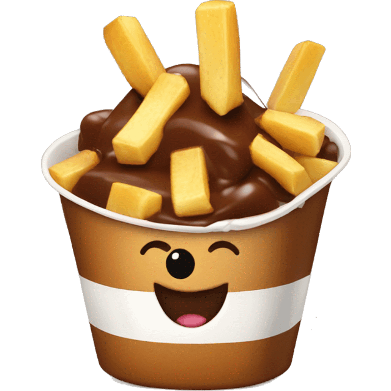 Poutine qui mange une chocolatine emoji