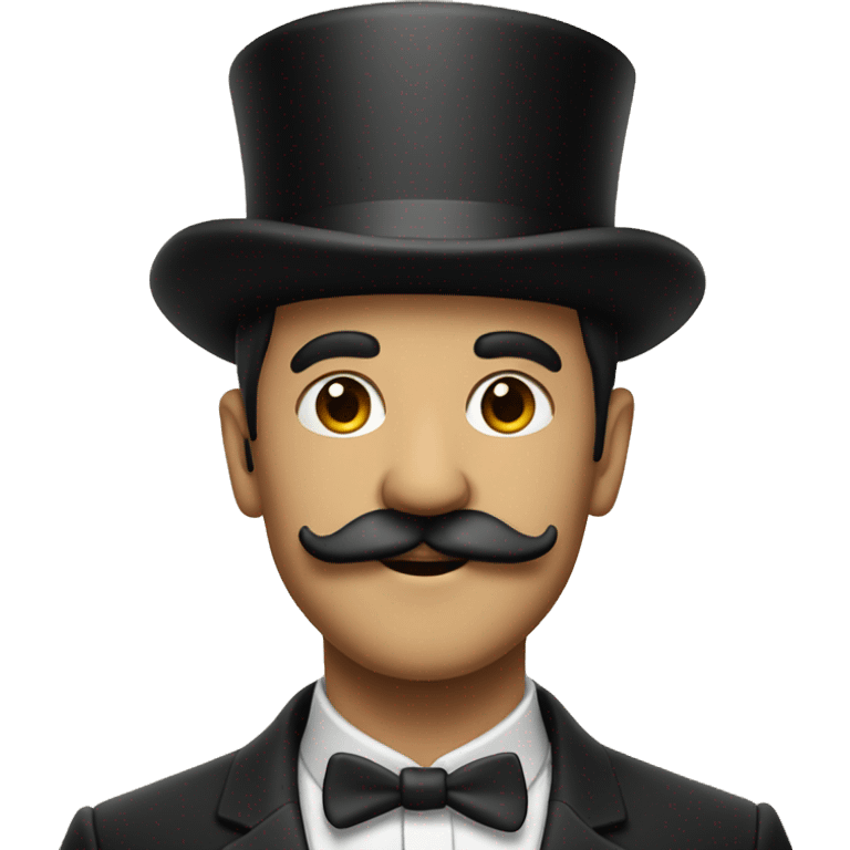 Man with a tophat and a black moustache emoji