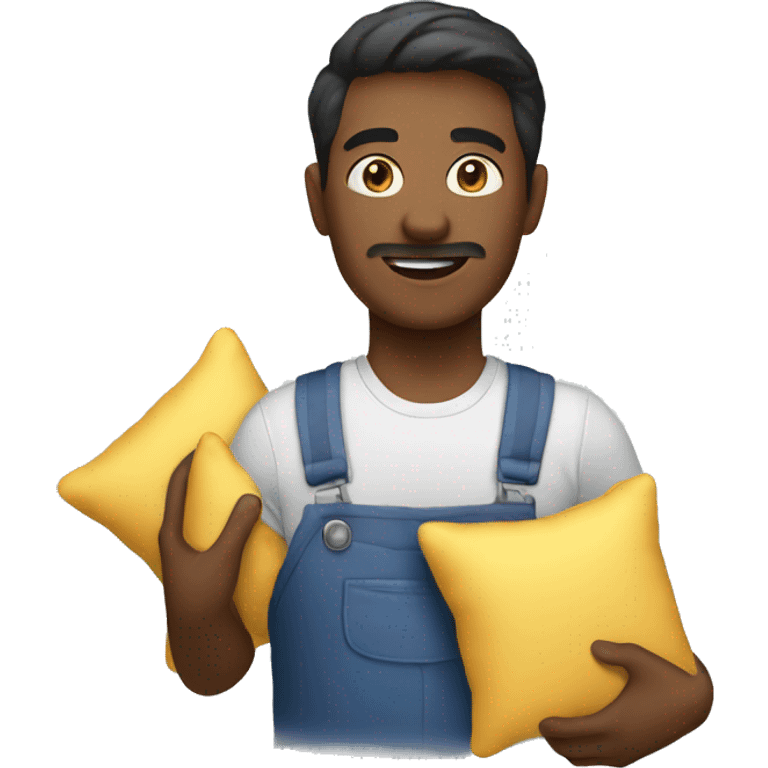 storekeeper holding pillows emoji