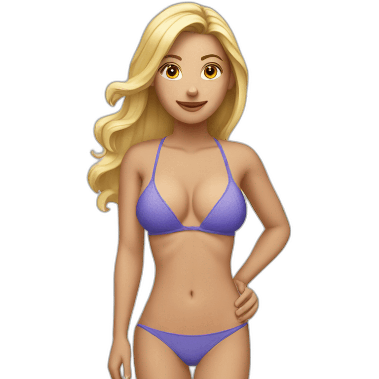 Caucasian woman bikini pose emoji