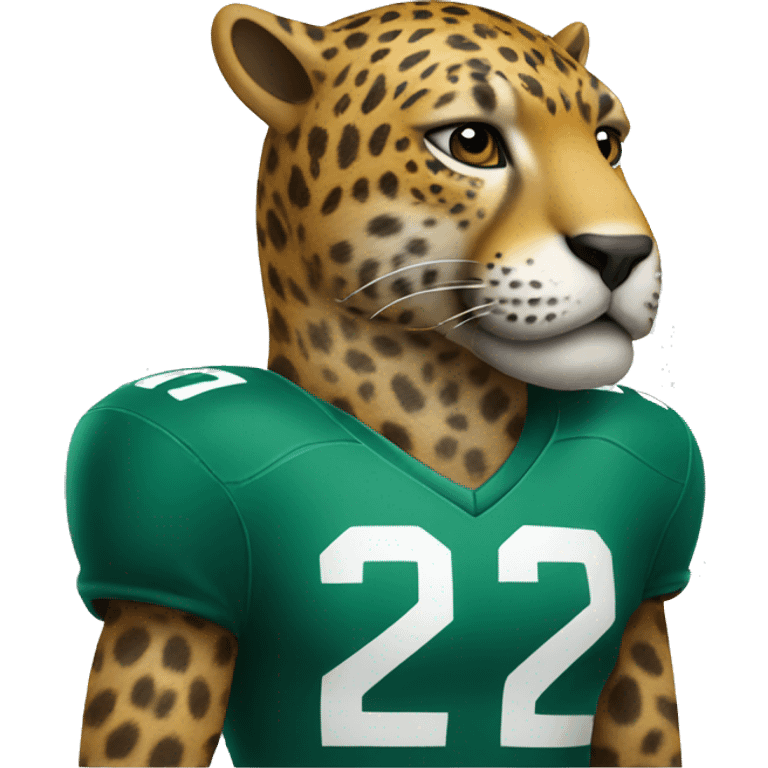 Jaguar wearing a football jersey  emoji