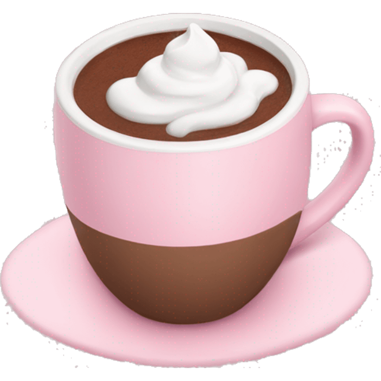 Aesthetic hot chocolate in light pink cup emoji