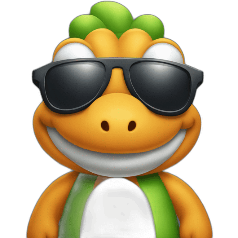 yoshi from super mario with sunglasses emoji