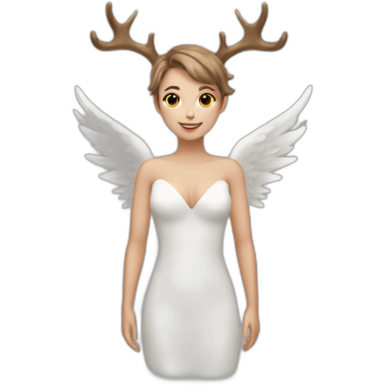 Angel deer-antlers love emoji