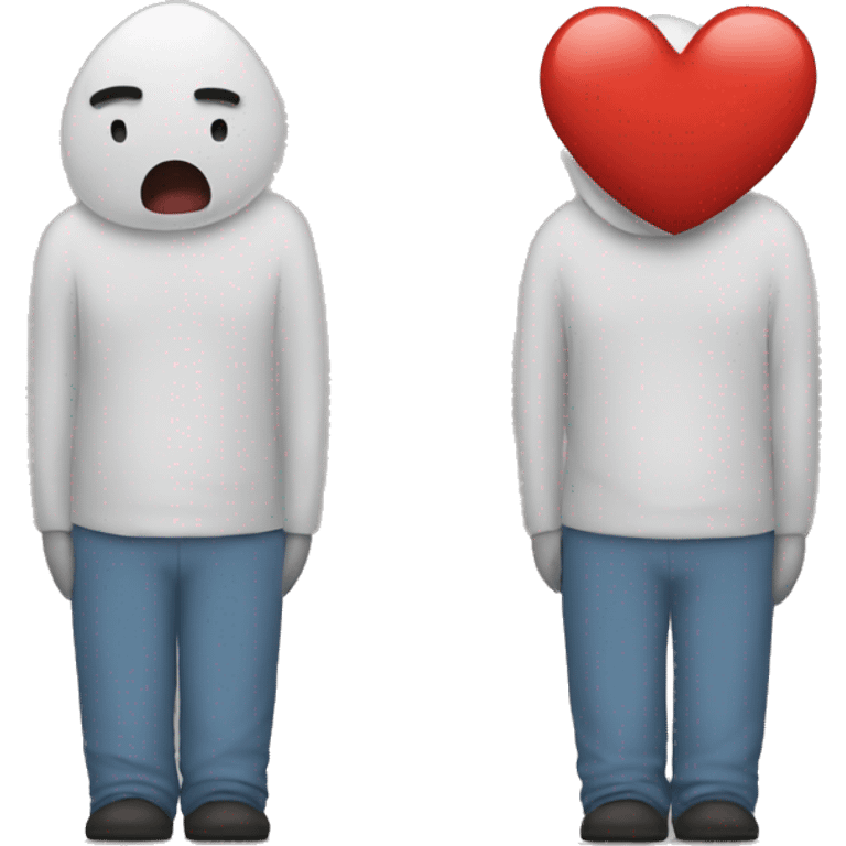 Heart and sad emoji