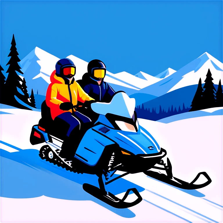 A group that drives Schneemobil in the winter emoji