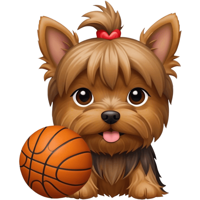 yorkie with basketball emoji