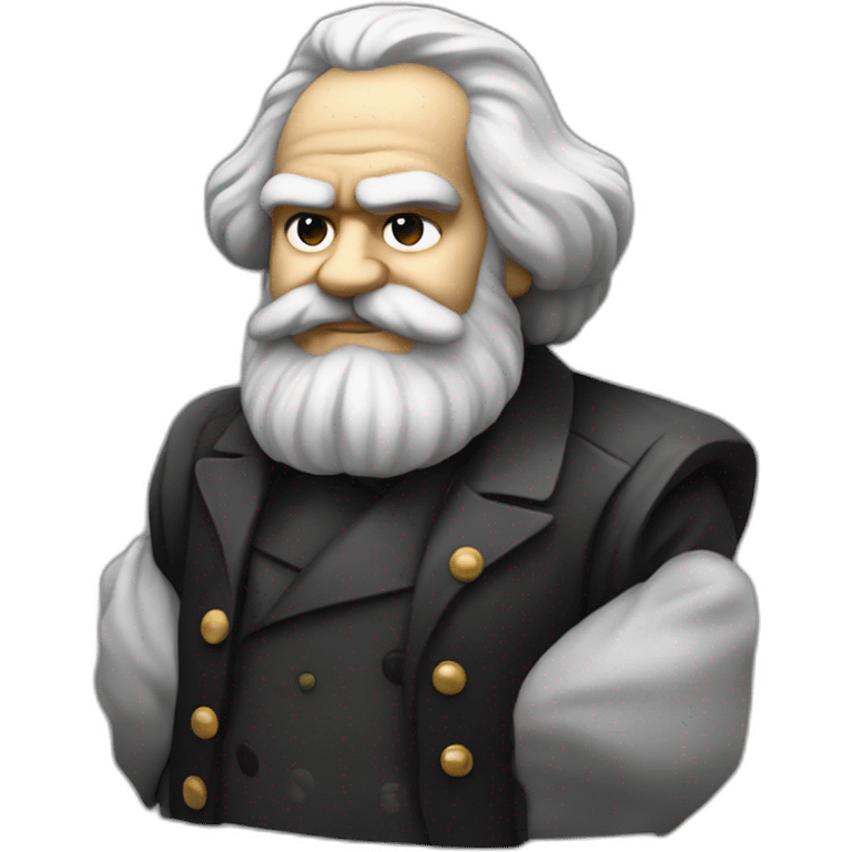 Karl Marx with large muscles emoji