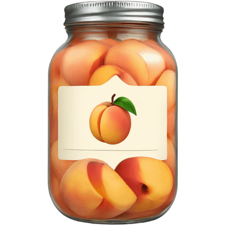 Filled jar with a peach on the label emoji