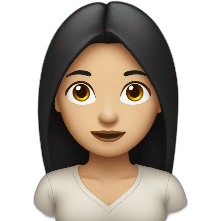 Filipino woman with long black hair slim emoji