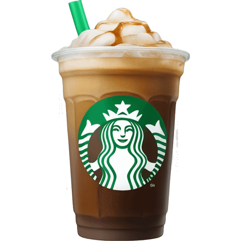 Starbuck ice coffee with ice cubes emoji