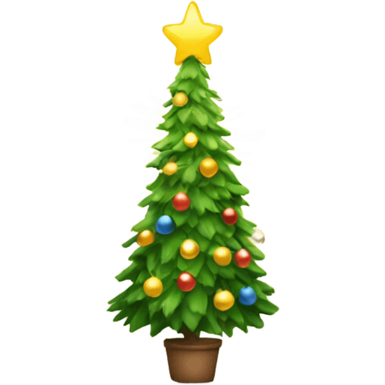 Christmas tree with a sunshine emoji