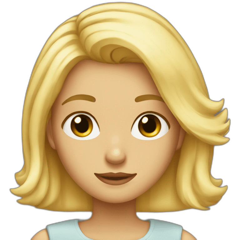 coeur sur une fille blonde emoji