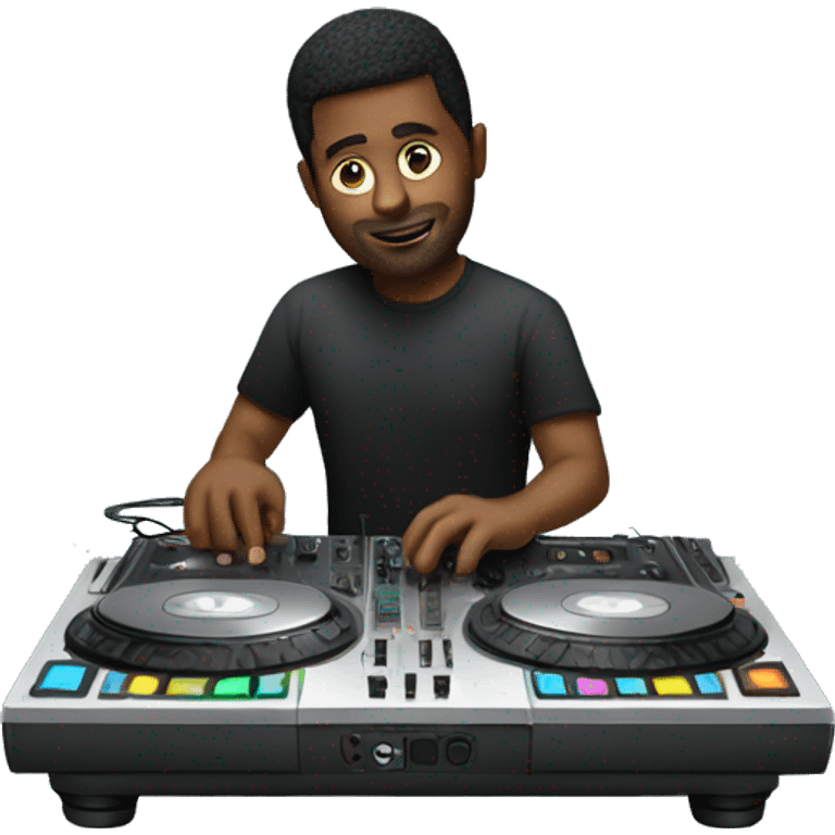 DJ man with a DJ controller board  emoji