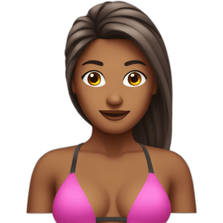 Bikini girl looking hair emoji