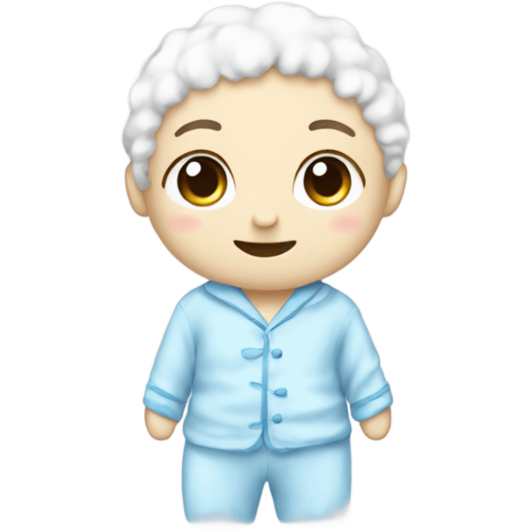 pajamas cute with colour of soft sweet blue and added colour white emoji