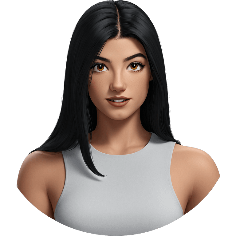 black-haired girl portrait closeup emoji