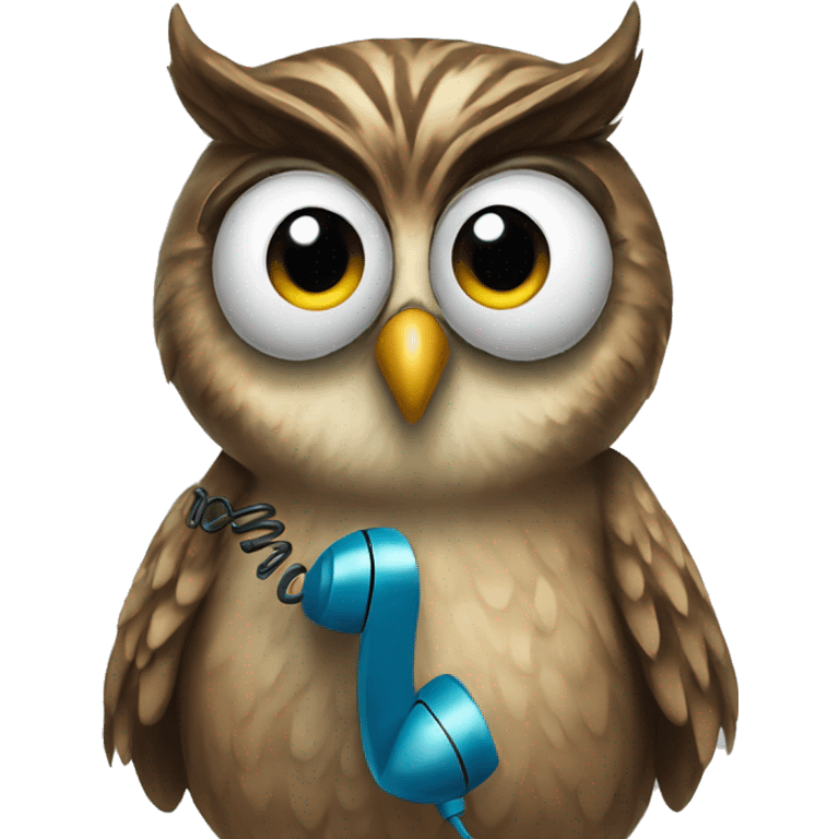 owl answering the phone emoji