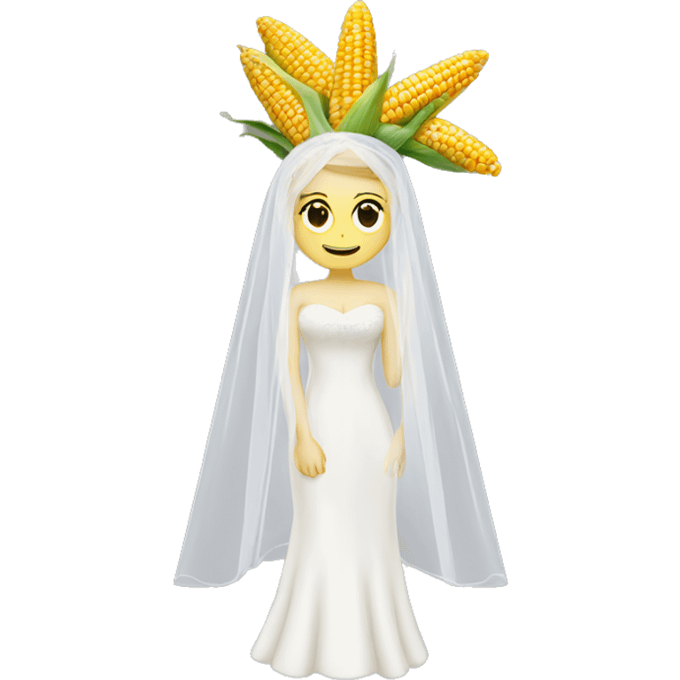 corn wearing a wedding veil emoji