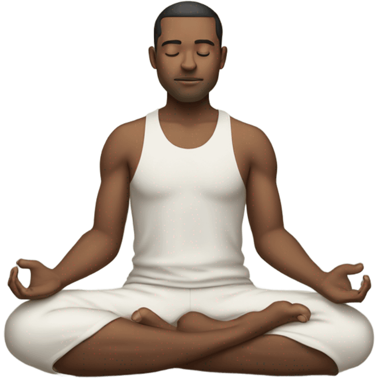 A man in the lotus pose practicing yoga, exuding tranquility and focus. emoji