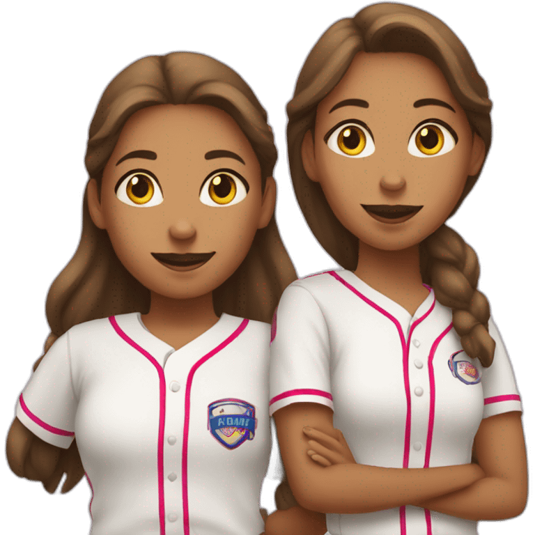 mom and daughter softball team emoji