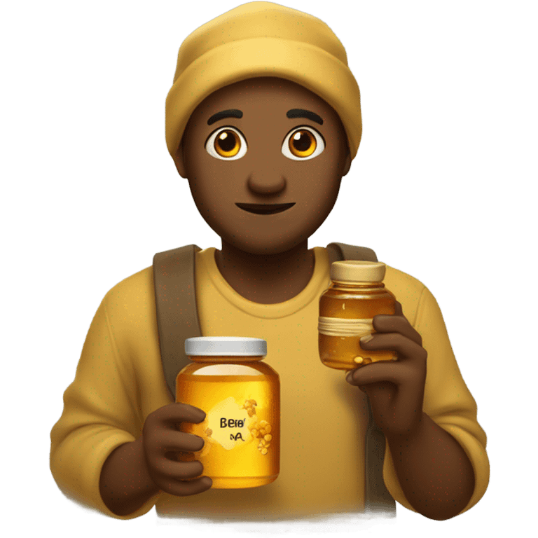 Debar holding honey  emoji