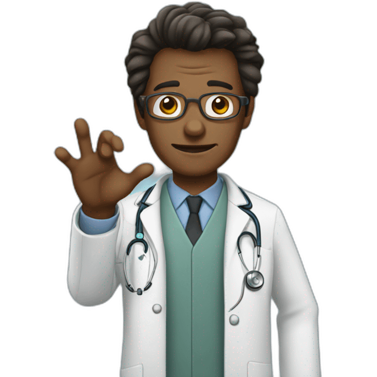 The doctor shows with his hand emoji