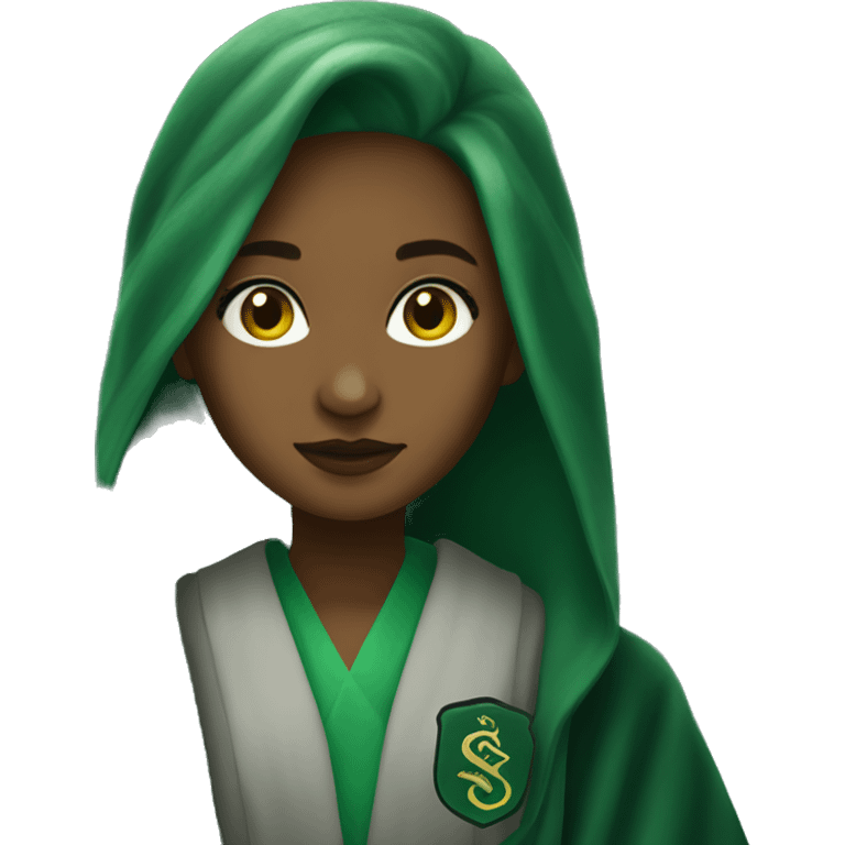 Girl in slytherin robes emoji