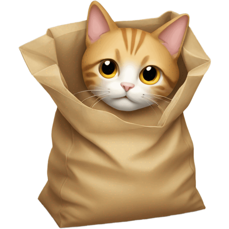 A cat in a bag emoji