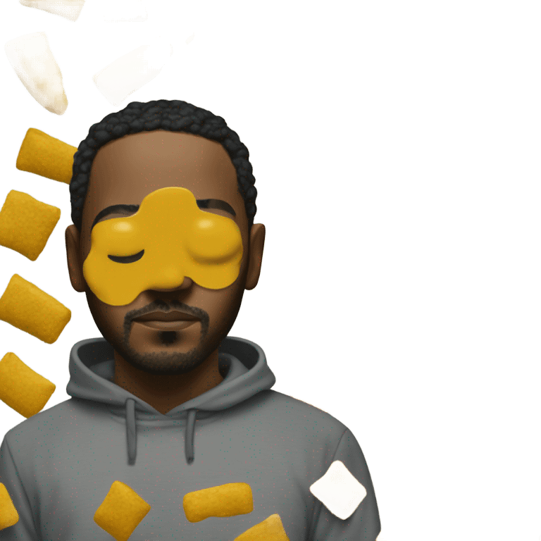 Kendrick Lamar covered in mustard emoji