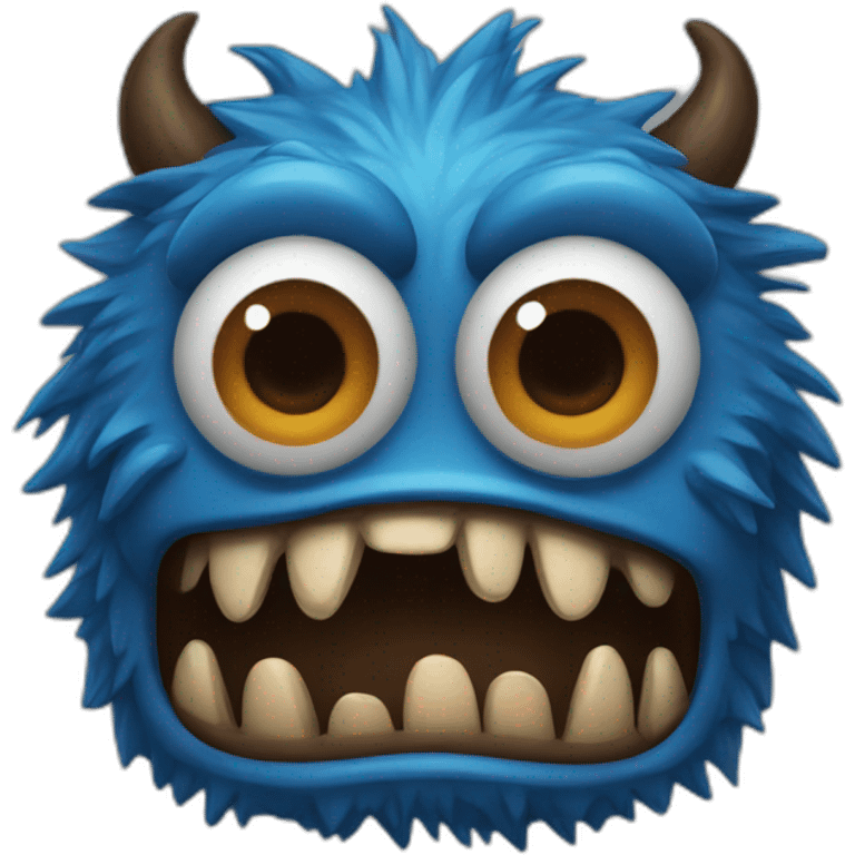 Blue brown monster emoji