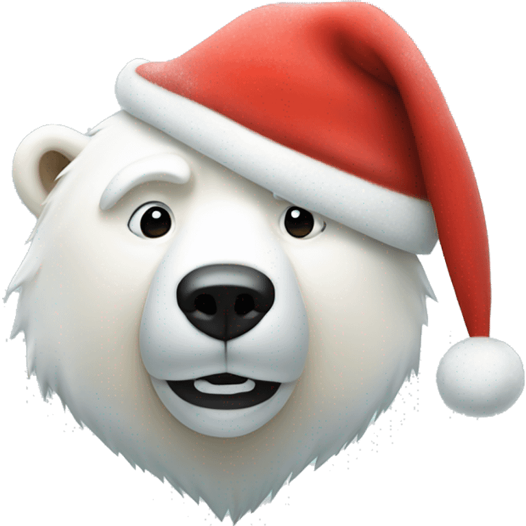 Polar bear in Santa hat emoji