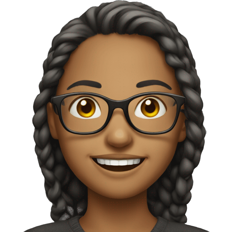 smiling girl with glasses  emoji