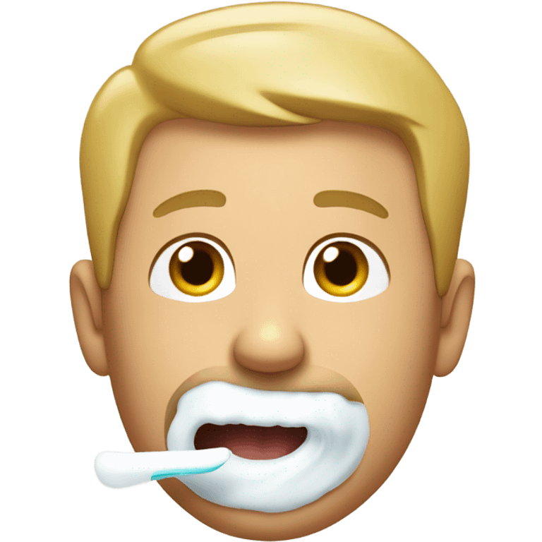 Man with white toothpaste in his mouth emoji