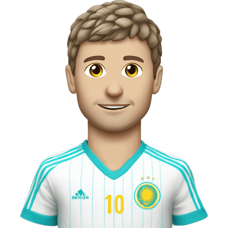 Footballer Thomas Muller in Kazakh national dress emoji