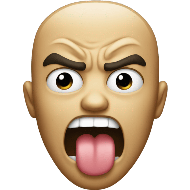 angry face while showing tongue emoji