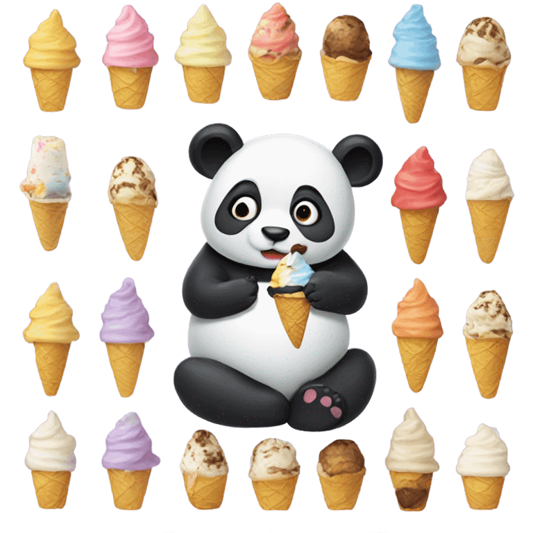 Panda eating ice cream🙇🏻‍♀️ emoji