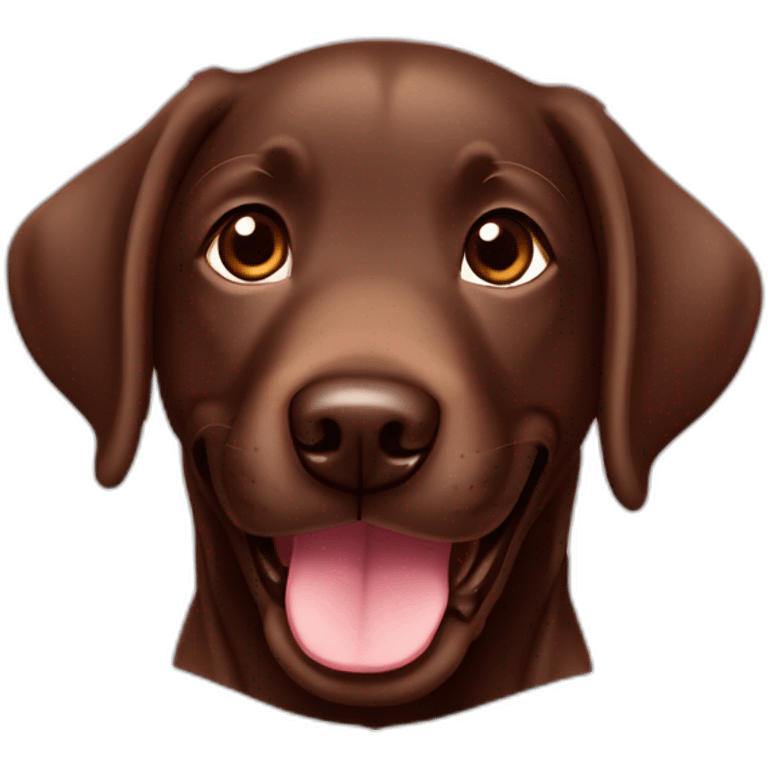 Happy sweet chocolate brown Labrador puppy emoji