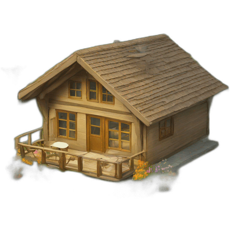 chalet with a garden emoji