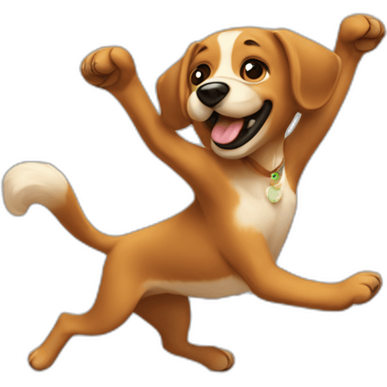 a dog dancing macarena emoji