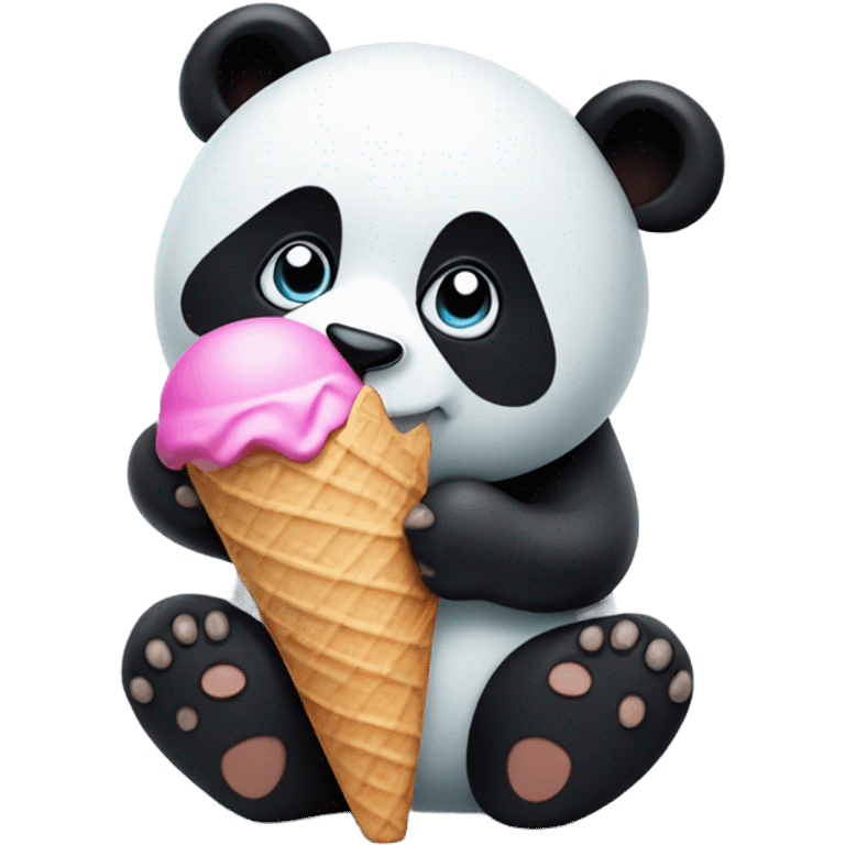 Panda eating ice cream emoji