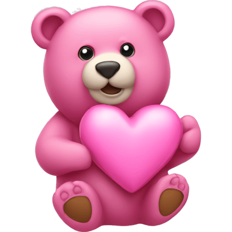 pink heart with bear emoji