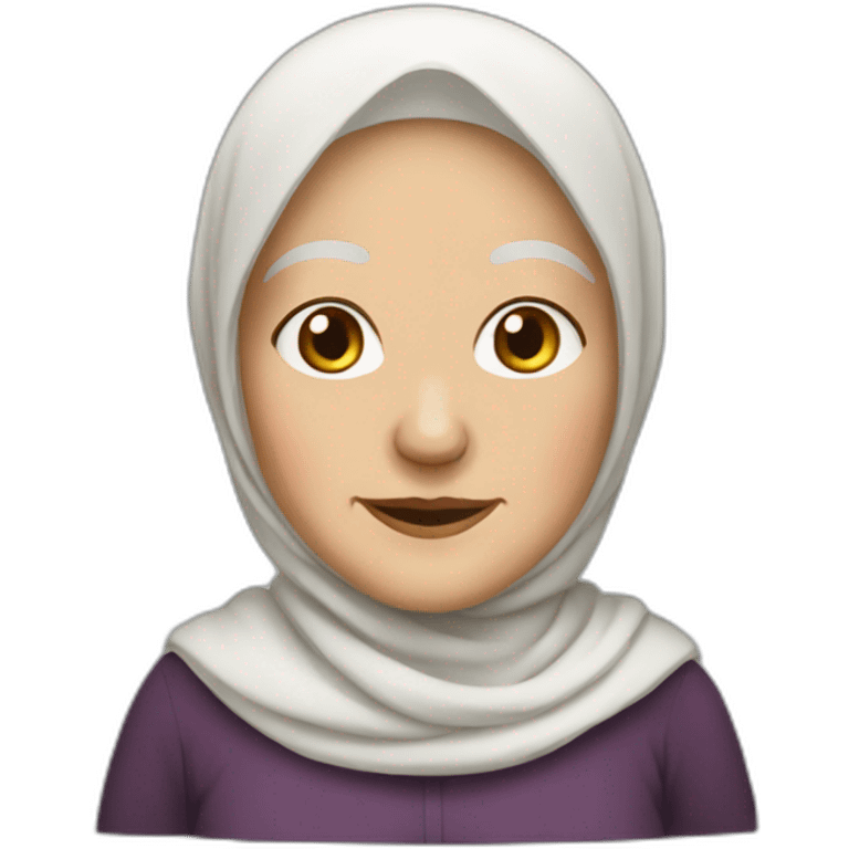 very old white woman hijab emoji